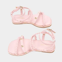 Sandália Rasteira Infantil Gabrielinha Tressê Rosa