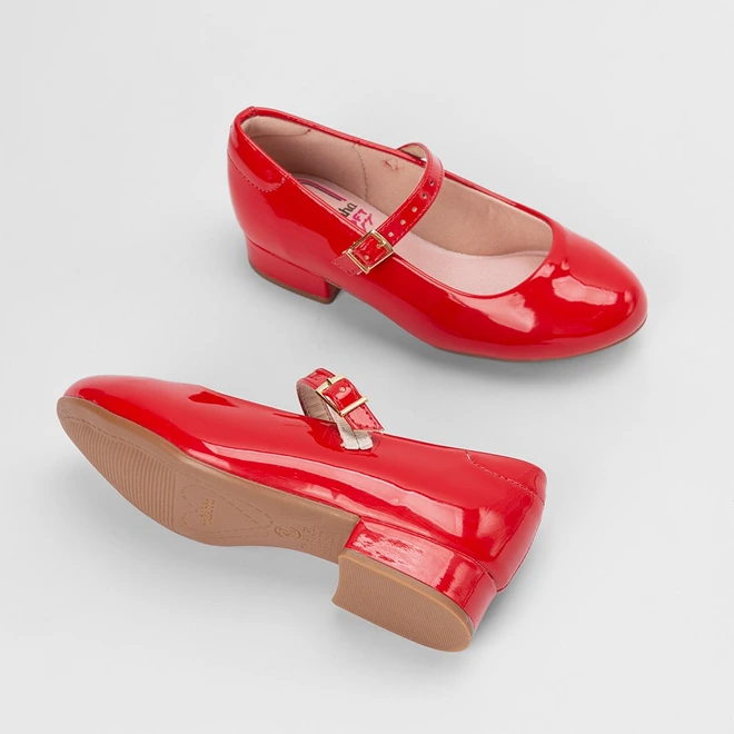 Sapatilha Boneca Infantil Molekinha Verniz Vermelho