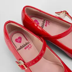 Sapatilha Boneca Infantil Molekinha Verniz Vermelho
