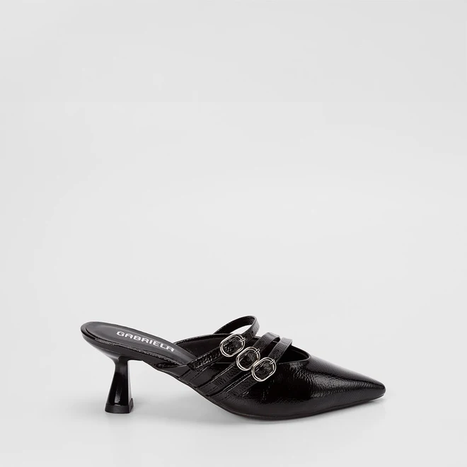Mule Feminino Gabriela Detalhe Fivela Preto
