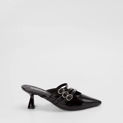Mule Feminino Gabriela Detalhe Fivela Preto