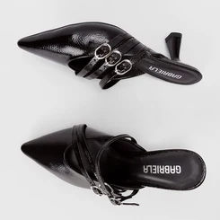 Mule Feminino Gabriela Detalhe Fivela Preto
