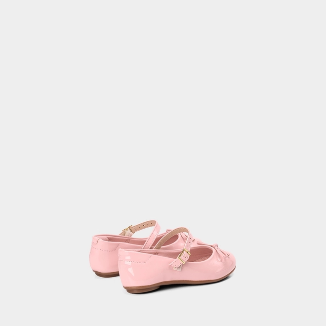 Sapatilha Boneca Infantil Molekinha Verniz Laço Rosa