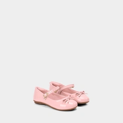 Sapatilha Boneca Infantil Molekinha Verniz Laço Rosa