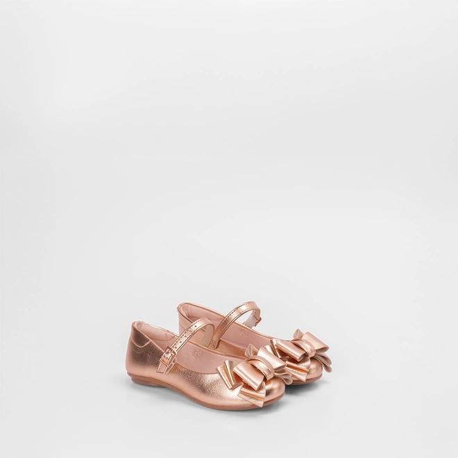 Sapatilha Infantil Molekinha Detalhe Laço Rose Gold