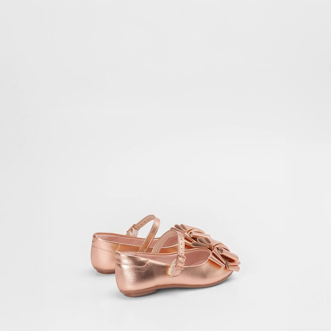 Sapatilha Infantil Molekinha Detalhe Laço Rose Gold