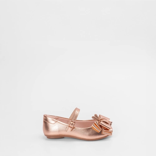 Sapatilha Infantil Molekinha Detalhe Laço Rose Gold