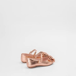 Sapatilha Infantil Molekinha Detalhe Laço Rose Gold