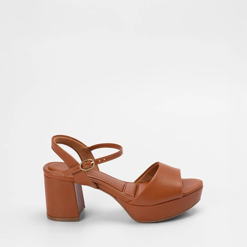 Sandália Meia Pata Média Feminina Bebecê Marrom