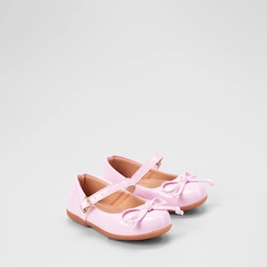 Sapatilha Boneca Bebê Gabrielinha Detalhe Laço Verniz Rosa