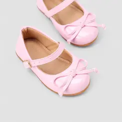 Sapatilha Boneca Bebê Gabrielinha Detalhe Laço Verniz Rosa