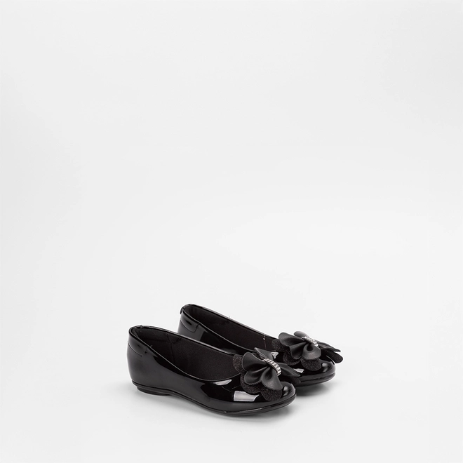Sapatilha Infantil Molekinha Strass Detalhe Laço Preto