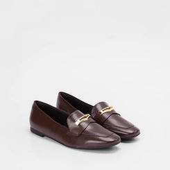 Mocassim Loafer Feminino Gabriela Detalhe Bridão Marrom