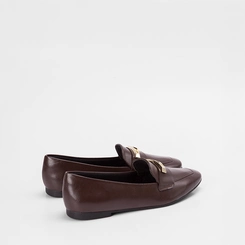 Mocassim Loafer Feminino Gabriela Detalhe Bridão Marrom