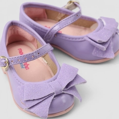 Sapatilha Bebê Molekinha Boneca Glitter Laço Lilás