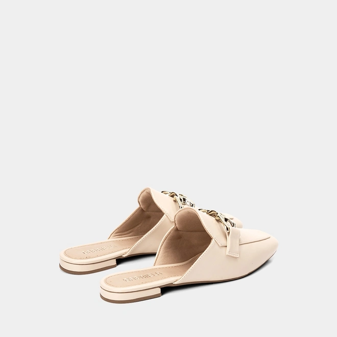 Mule Feminino Gabriela Detalhe Corrente Off White