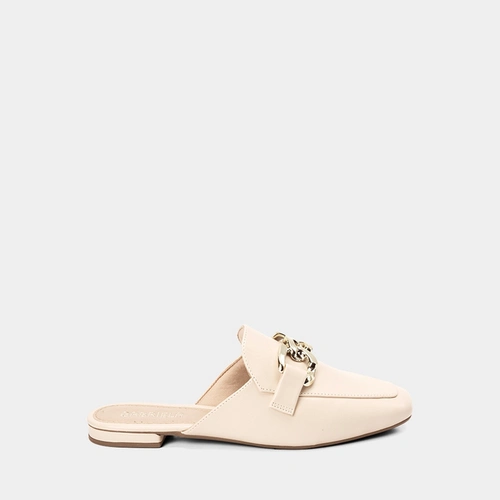 Mule Feminino Gabriela Detalhe Corrente Off White