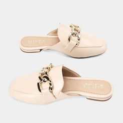 Mule Feminino Gabriela Detalhe Corrente Off White