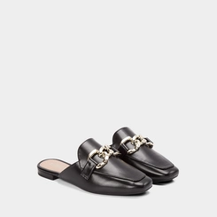 Mule Feminino Gabriela Detalhe Corrente Preto