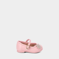 Sapatilha Boneca Bebê Molekinha Detalhe Flor Strass Rosa