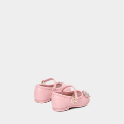 Sapatilha Boneca Bebê Molekinha Detalhe Flor Strass Rosa