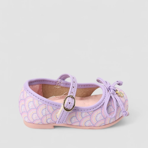 Sapatilha Bebê Molekinha Boneca Glitter Laço Lilás