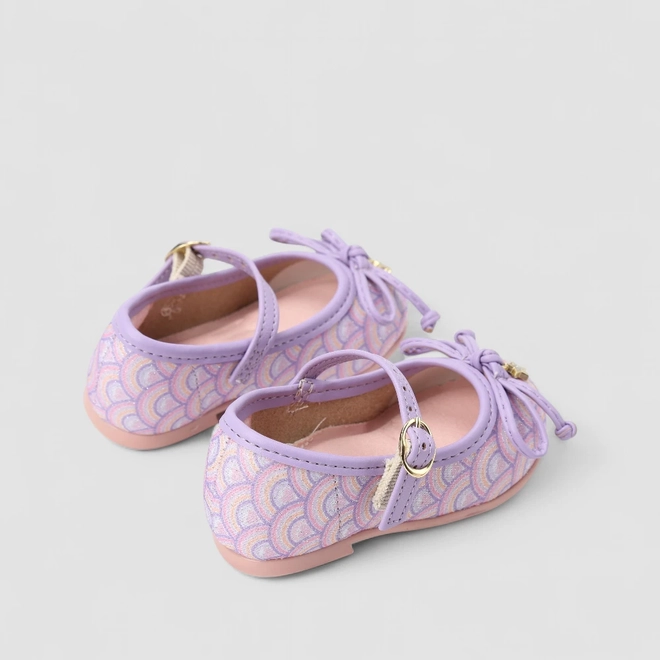 Sapatilha Bebê Molekinha Boneca Glitter Laço Lilás