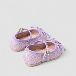 Sapatilha Bebê Molekinha Boneca Glitter Laço Lilás