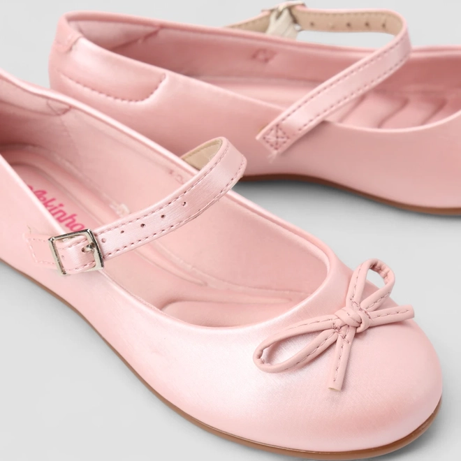 Sapatilha Infantil Molekinha Boneca Laço Rosa