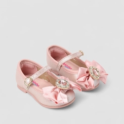 Sapatilha Bebê Molekinha Boneca Laço Pedraria Rosa