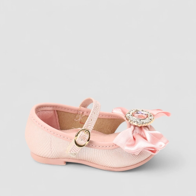 Sapatilha Bebê Molekinha Boneca Laço Pedraria Rosa