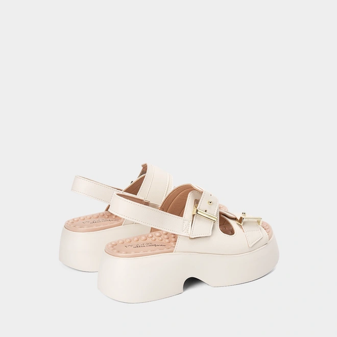 Sandália Feminina Modare Ultraconforto Tira Dupla Fivela Off White