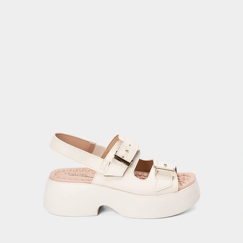 Sandália Feminina Modare Ultraconforto Tira Dupla Fivela Off White