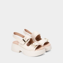 Sandália Feminina Modare Ultraconforto Tira Dupla Fivela Off White