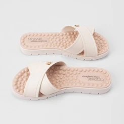 Tamanco Feminino Modare Ultraconforto Tiras Cruzadas Off White