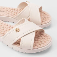 Tamanco Feminino Modare Ultraconforto Tiras Cruzadas Off White