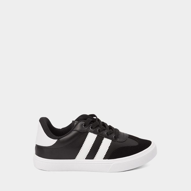 Tênis Casual Feminino Penélope Recortes Camurça Preto