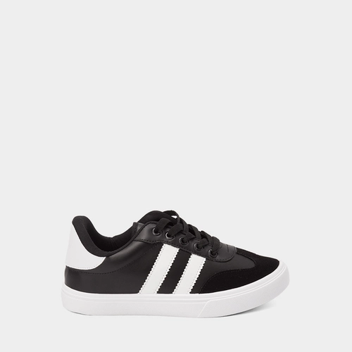 Tênis Casual Feminino Penélope Recortes Camurça Preto