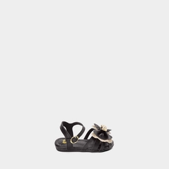 Sandália Bebê Molekinha Laço Detalhe Bala Glitter Preto