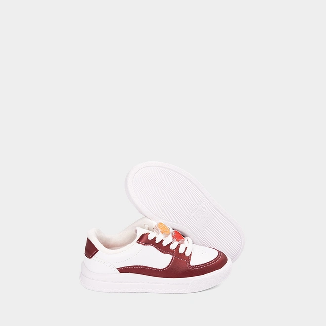 Tênis Infantil Molekinha Enfeite Emoji Branco & Vinho