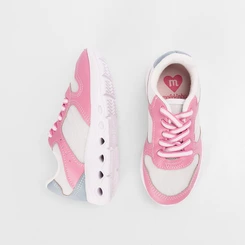 Tênis Casual Infantil Molekinha Recortes Rosa