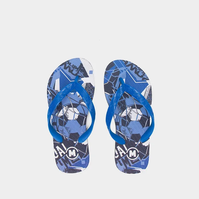 Chinelo Infantil Molekinho Futebol Azul