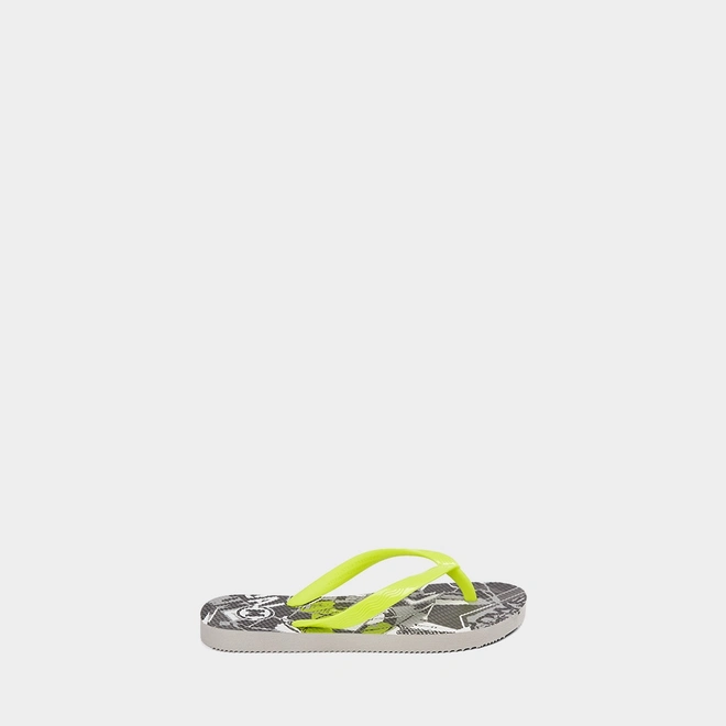 Chinelo Infantil Molekinho Futebol Amarelo Neon & Cinza