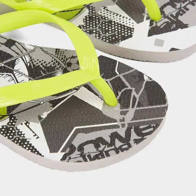 Chinelo Infantil Molekinho Futebol Amarelo Neon & Cinza
