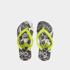Chinelo Infantil Molekinho Futebol Amarelo Neon & Cinza