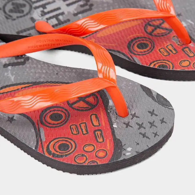 Chinelo Infantil Molekinho Game Laranja & Preto