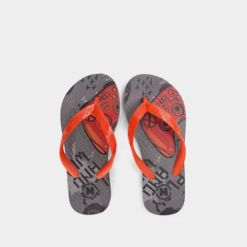 Chinelo Infantil Molekinho Game Laranja & Preto