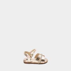 Sandália Bebê Molekinha Tira Vazada & Strass Ouro