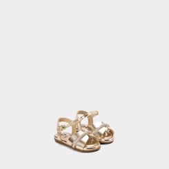 Sandália Bebê Molekinha Tira Vazada & Strass Ouro