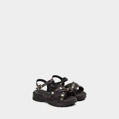 Sandália Infantil Molekinha Detalhe Aplicação Morango Preto